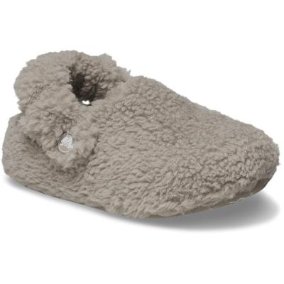 Hausschuh CROCS "Toddler Classic Cozzzy Slipper", Mädchen, Gr. 25, Warmfutter, braun, Croslite™, Textil, Schuhe Hausschuh, Pantoffel, Clog mit Riemen