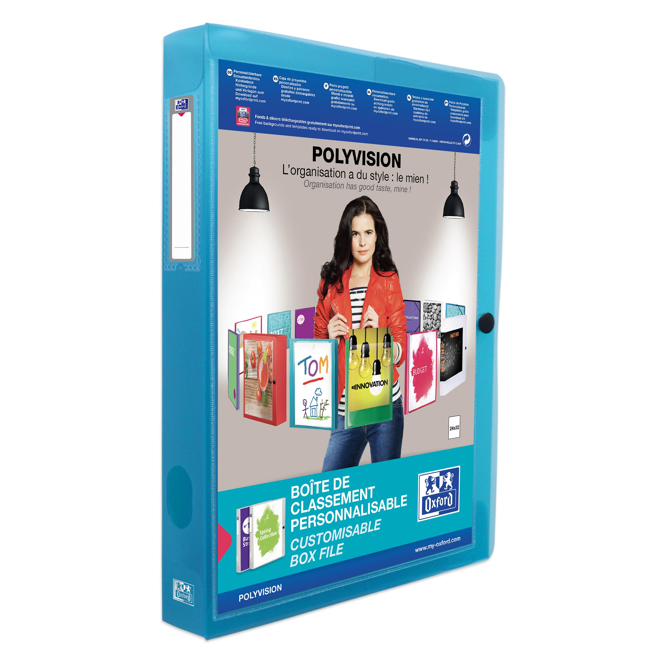 Elba Sammelbox POLYVISION, A4, PP, Füllhöhe: 40 mm, blau transparente Sichttasche auf dem Vorderdeckel, t (A4, 1x) (100200140)
