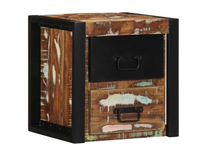 HEFZGDB Nachttisch aus Massivholz Altholz 40x35x40 cm Wandmontage Nachttisch mit robuster Platte und reichlich Stauraum für Schlafzimmer Einrichtung Vintage Dekoration