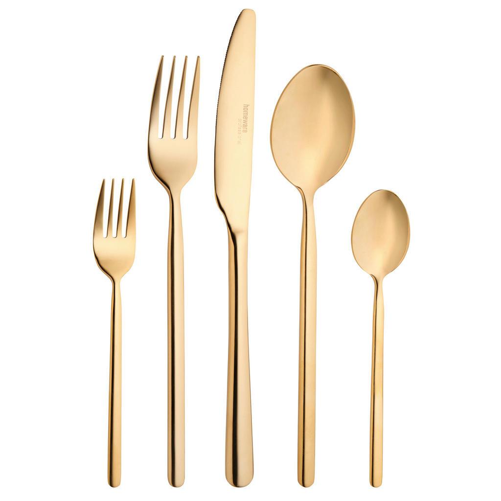 Homeware Profession. Besteck-Set , Goldfarben , Metall , 30-teilig , Lfgb , rostfrei, lebensmittelecht , Besteck, Besteck-Sets