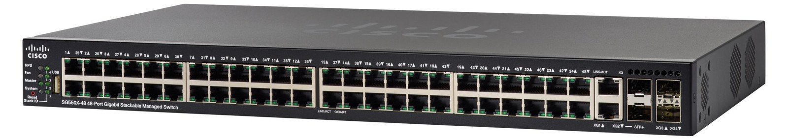 Cisco SG550X-48P Managed L3 Gigabit Ethernet Switch met PoE en 1U Rackmontage