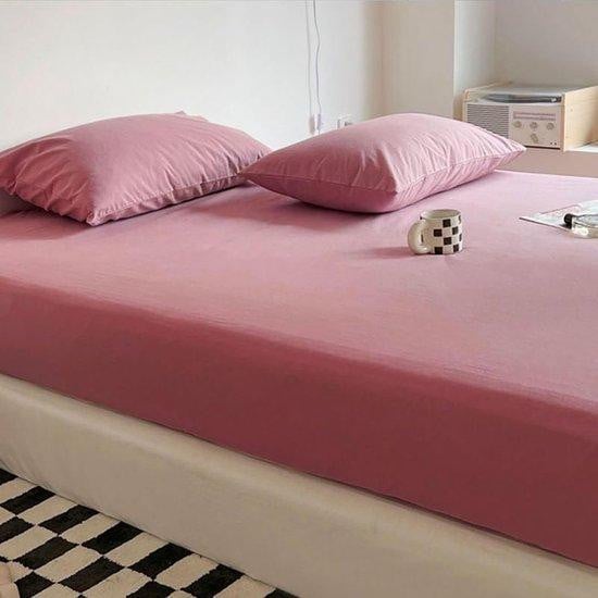 Hoeslaken Boxspring Roze Paars 180x200cm