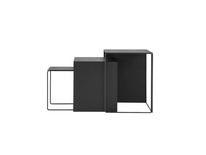 Ferm Living - Cluster Tables (3er-Set), schwarz