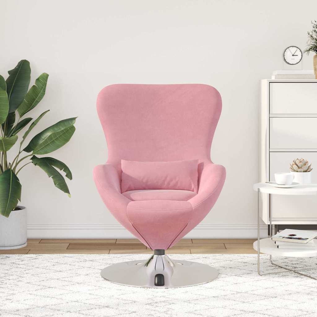 vidaXL Fauteuil œuf Rose Velours