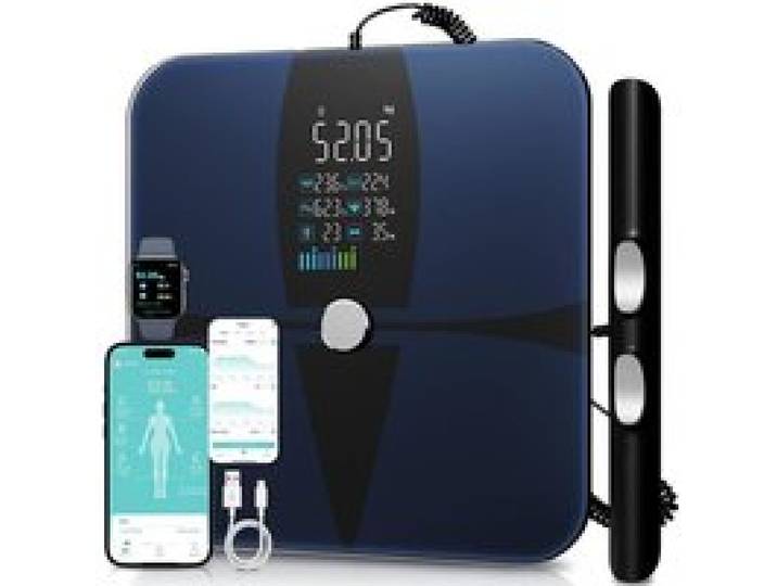 Balance Connectée Impédancemètre à 8 Électrodes Analyse Corporelle Mesure du Poids Synchronisation Mobile