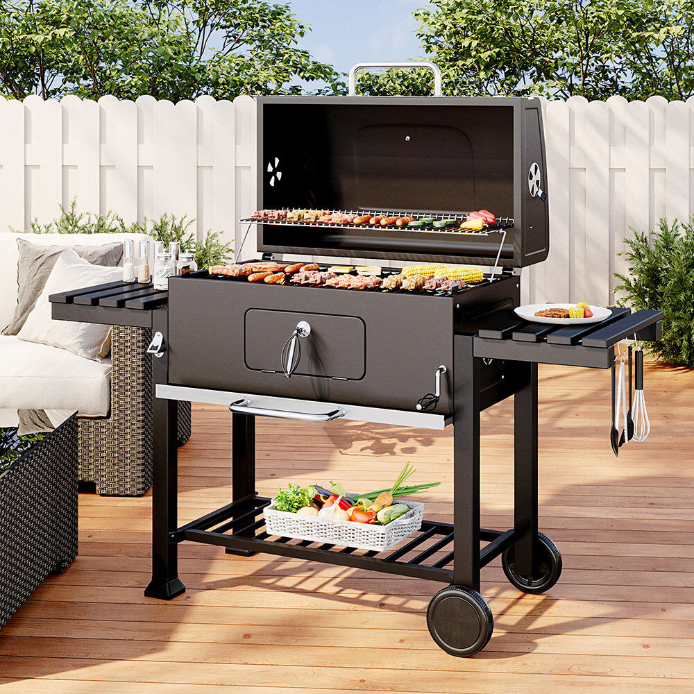 Dakota Fields Geistown 161cm W Barrel Charcoal Grill Black 0cm W