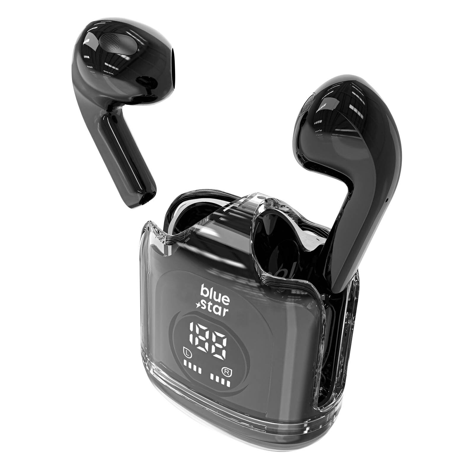 Blue Star Bluetooth-hoofdtelefoon met geïntegreerde microfoon, zwart