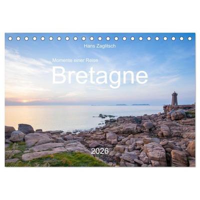 Momente einer Reise - Bretagne (Tischkalender 2026 DIN A5 quer), CALVENDO Monatskalender