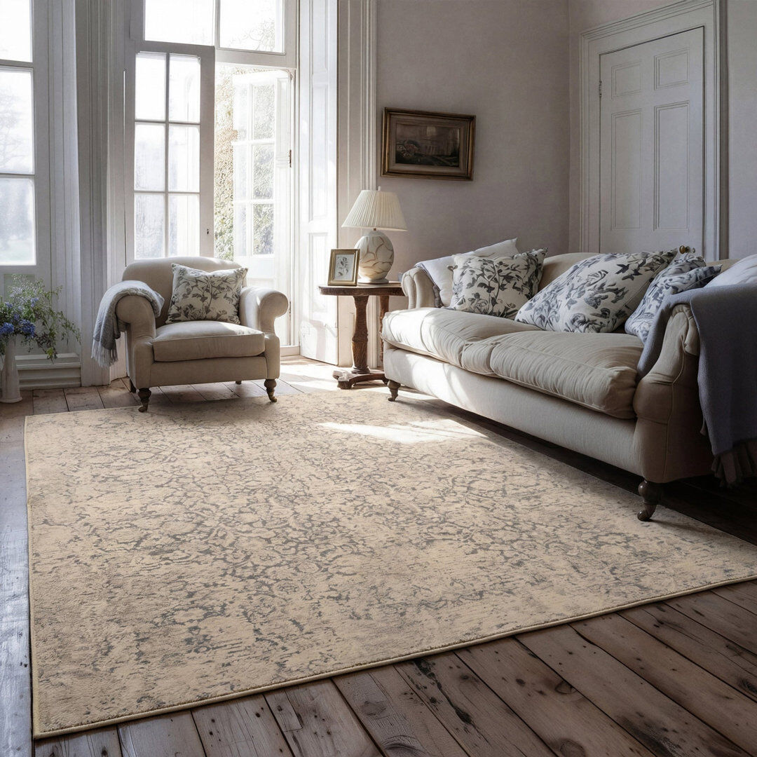 Latitude Vive Destane Abstract Cotton Machine Tufted Area Rug Cream 240cm x 330cm