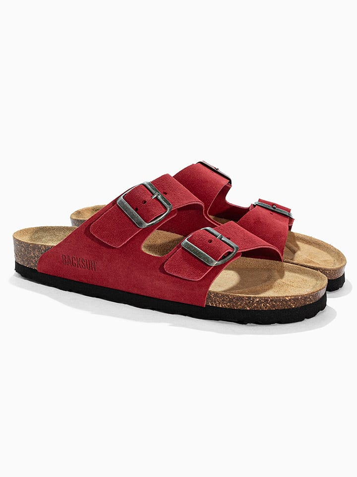 BACKSUN Pantoletten "Bali" in Rot - 41
