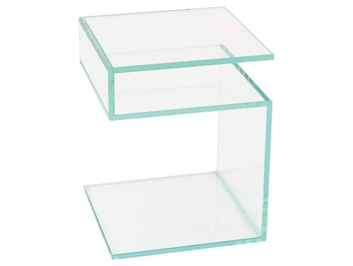 Beistelltisch Jade, Optiwhite Glas Klar, b 40 cm t 40 cm h 50 cm