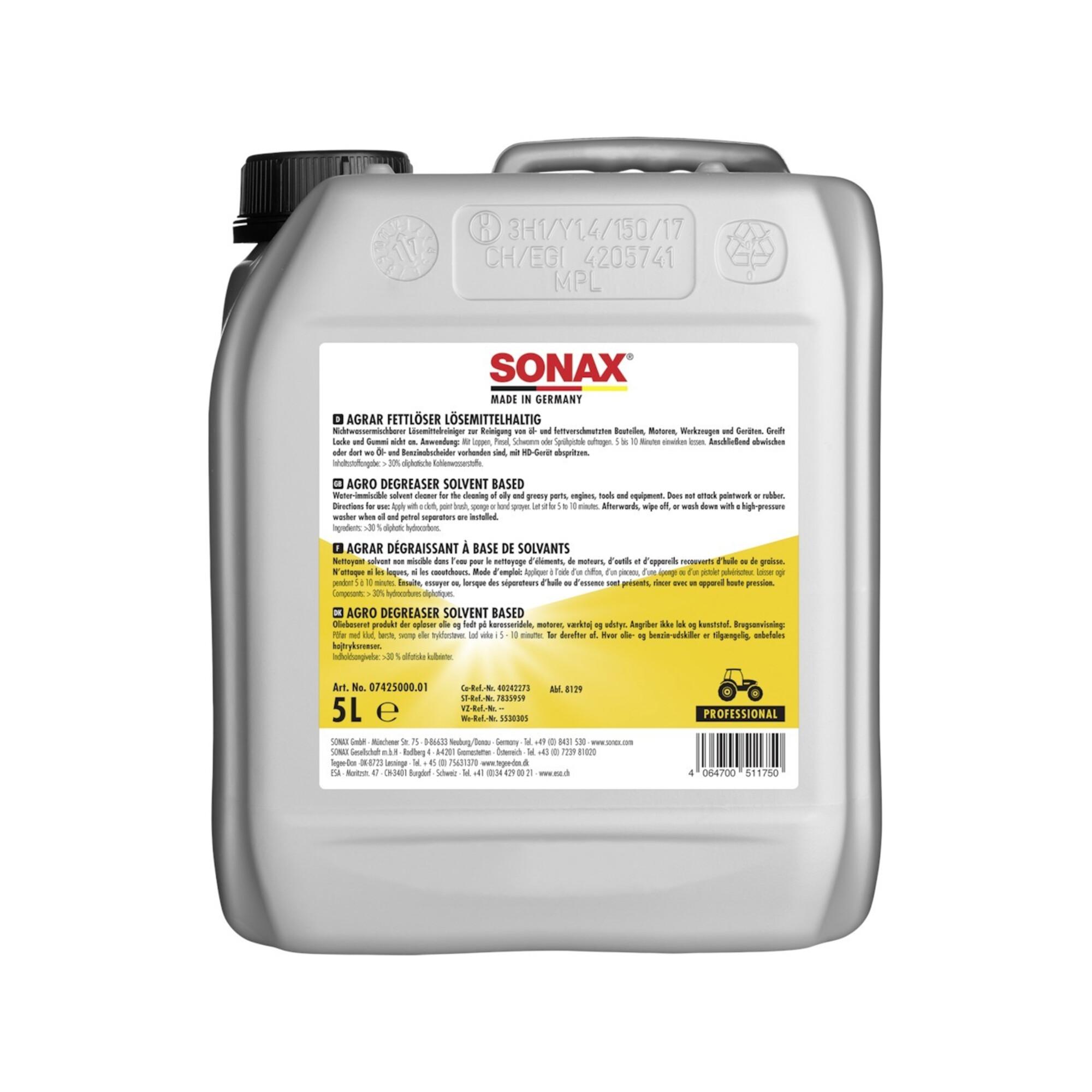 SONAX AGRAR Fettlöser lösemittelhaltig 5 l (07425000)