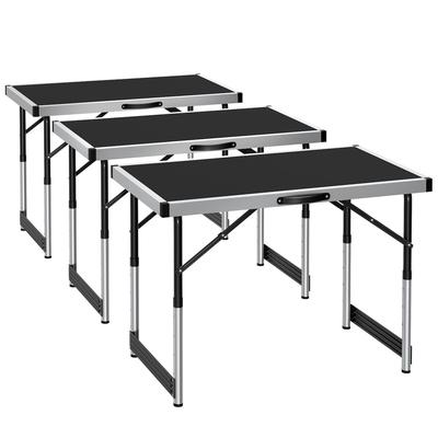 tectake 3 Tapeziertische Schwarz