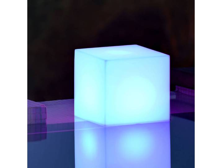 Newgarden Deko Solarleuchte Cuby, dimmbar, weiß / opal, Kunststoff, Modern