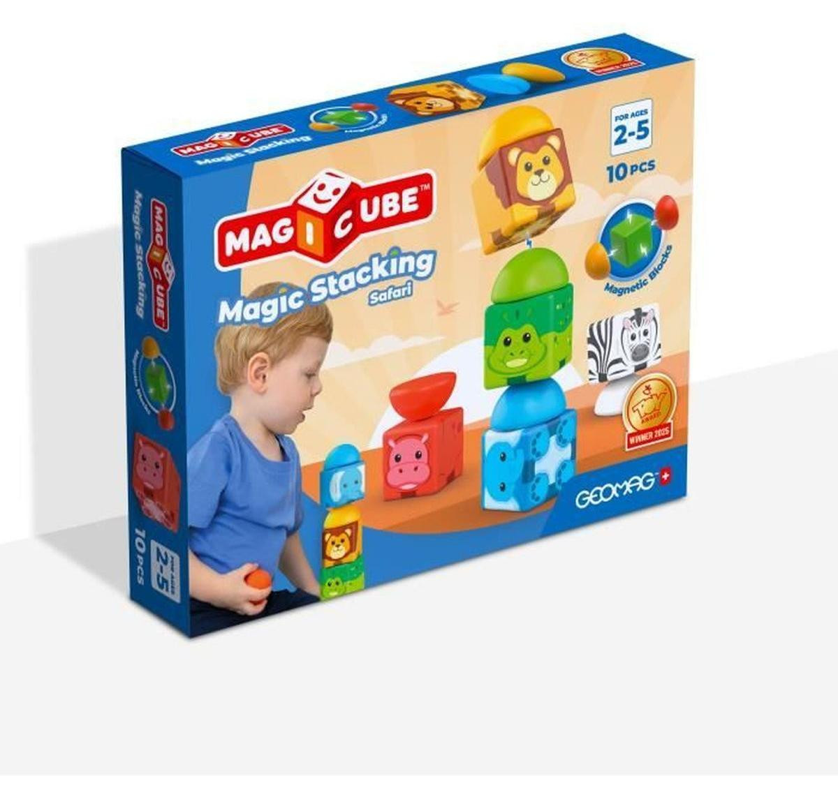Geomag Magnetic Blocks Safari - 10 stuks - Educatief speelgoed van gerecycled plastic voor kinderen vanaf 12 maanden