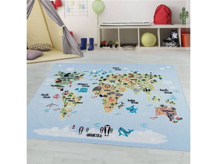 Teppium Tapis enfant tapis pour chambre de filles et de garçons bleu 160x230 cm tapis chambre enfant tapis chambre bébé