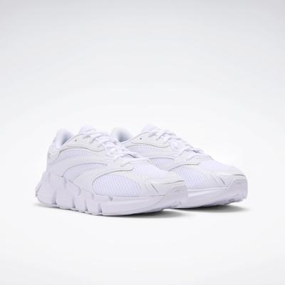 Laufschuh REEBOK "ZIG HYPNOTICA", Damen, Gr. 45, weiß (weiß, weiß, weiß), Synthetik, Textil, Schuhe Laufschuh, mit Floatride Fuel-Foam und Zig Geometry für energiegeladene Dämpfung