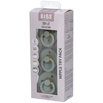 Bibs 1 - Try It Pack Fopspeen Sage 3st 3 St Sauger