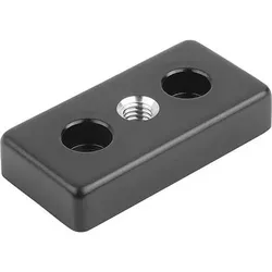 FUßPLATTE, TYP I, M16 80X80X16, BN=8, ZINK SCHWARZ PULVERBESCHICHTET