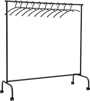 Mobiler Garderobenständer MAULlimbo, ausziehbare Seitenarme, B 1510 x T 500 x H 1560 mm, schwarz + 10 Kleiderbügel, schmutzhemmende Oberfläche, schwarz