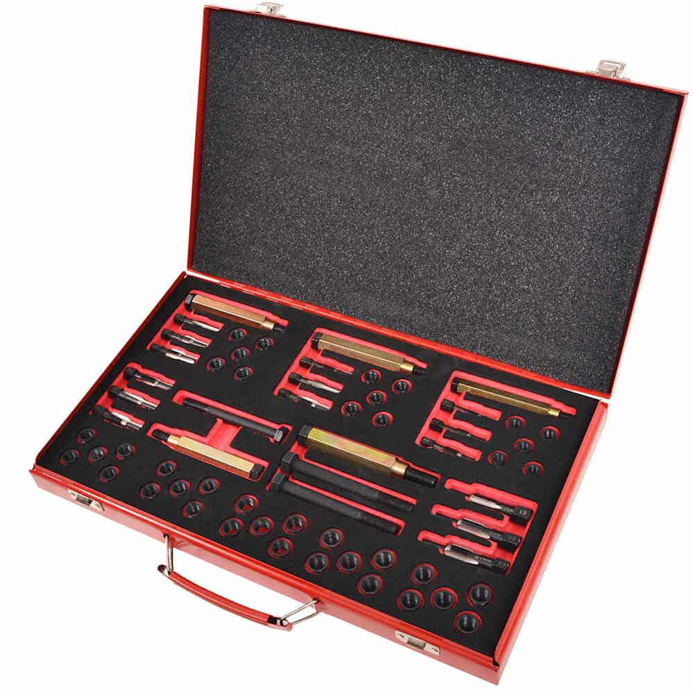 vidaXL Kit réparation filetage bougie préchauffage 63pcs M8 M9 M10 M12