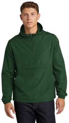 Sport-Tek JST66 Packable Anorak Jacket in Forest Green size 3XL   Polyester
