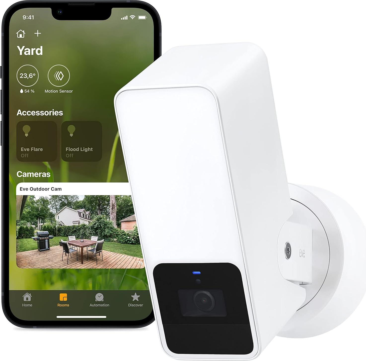 Eve 10ECG8101 Beveiligings-IP-camera voor buiten, draadloos, wit