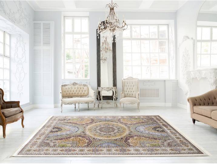 Kurzflorteppich Arachne Web Beige 240 x 290cm Mischgewebe