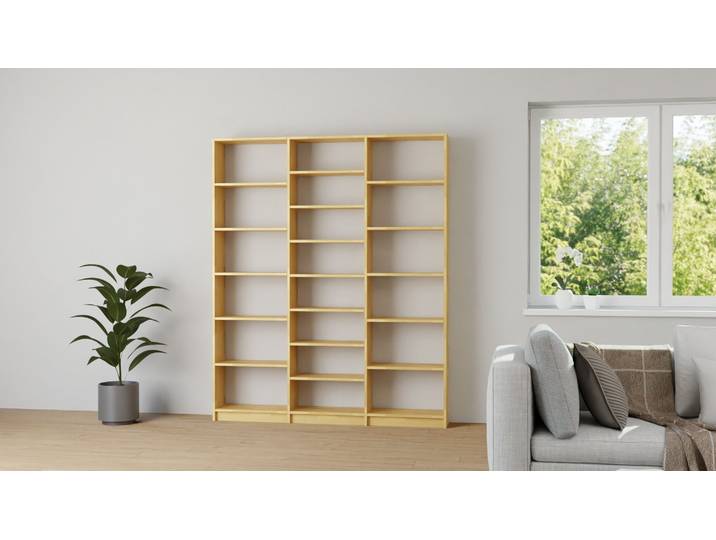 Klassisches Bücherregal nach Maß Buche Natur geölt