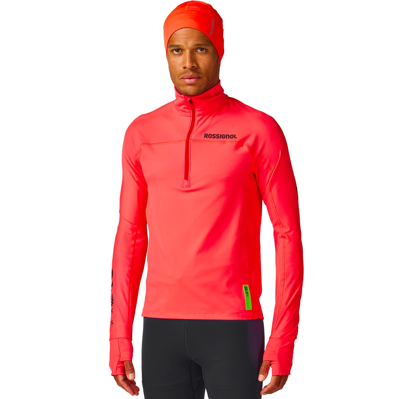 Rossignol Skiwear Herren Skishirt HERO HALF ZIP neon red - L