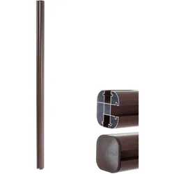 Alu-Pfosten Savoie-WPC-Zaun, Pfeiler Pfahl, Stecksystem ~ 240cm, braun