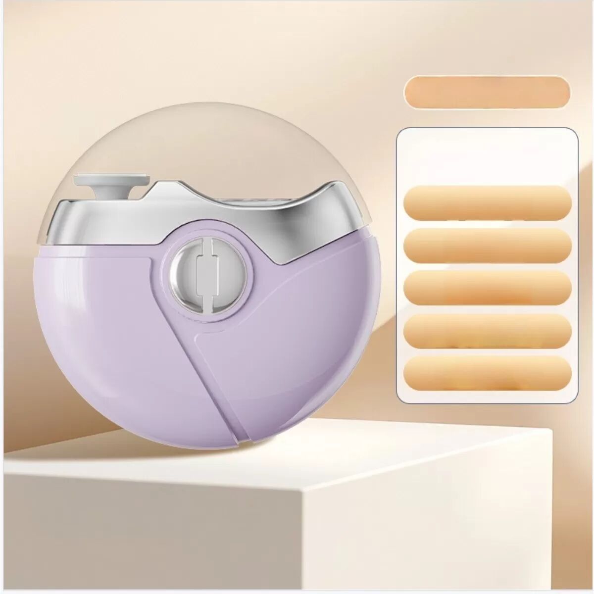 INF 3-in-1 Elektrischer Nagelknipser & Schleifer: Sicherer, Automatischer Nagelschneider mit LED-Licht Violett