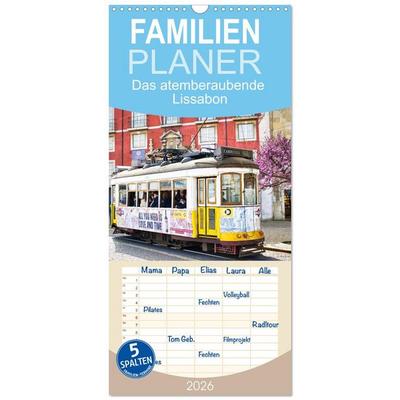 Familienplaner 2026 - Das atemberaubende Lissabon mit 5 Spalten (Wandkalender, 21 x 45 cm) CALVENDO