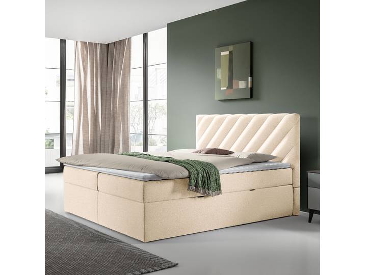 Boxbett Wilmers 160 x 200cm Flachgewebe Tora Beige