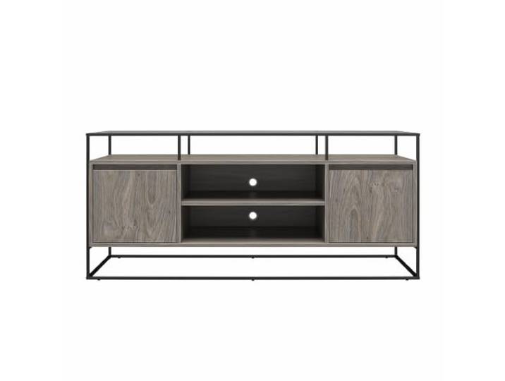 Camley TV-Ständer aus Glas und Sockel aus MDF Graue Eiche