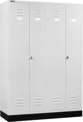 Schäfer Shop Select Kleiderspind, 4 Türen, mit Drehriegelverschluss, lichtgrau/lichtgrau