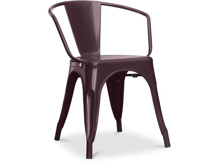 Chaise Bistrot Metalix avec accoudoirs Nouvelle édition - Métal Bronze