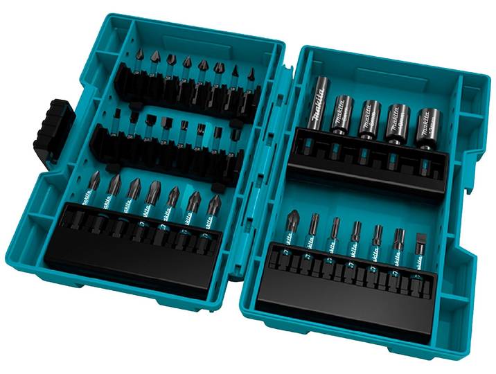 Bit-Set MAKITA B-66880 , blau (türkis), Kunststoff, Metall, Bits, Bit-Set, 35-tlg., inkl. Aufbewahrungskoffer