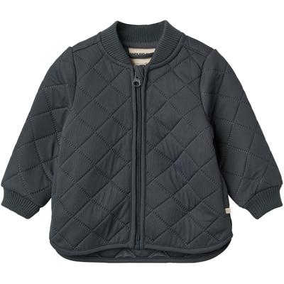 Outdoorjacke WHEAT "Loui", Baby, Gr. 74, blau (ink), Web, Obermaterial: 100% Polyester, unifarben, regular fit Po-bedeckend, Rundhals, Strickbündchen, Jacken Outdoorjacke, wärmend und mit elastischen Strickbündchen