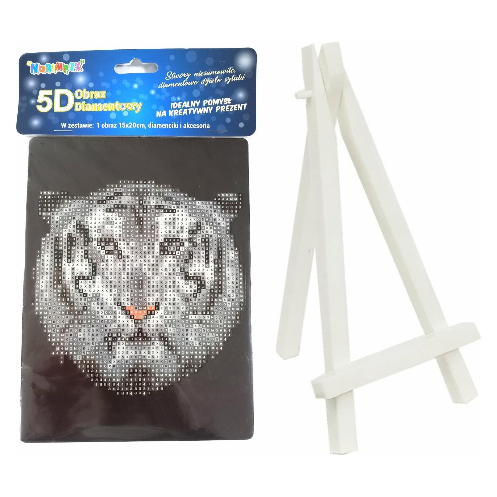 Norimpex Diamantmalerei Weisser Tiger 15x20cm mit Ständer (1007278)