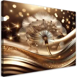 WANDBILD gold glamour pusteblume