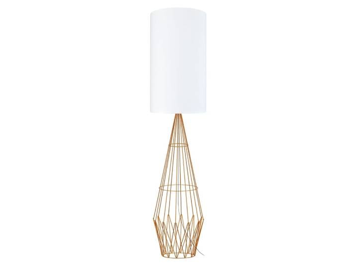 Lampadaire métal abat-jour tissu cuivre
