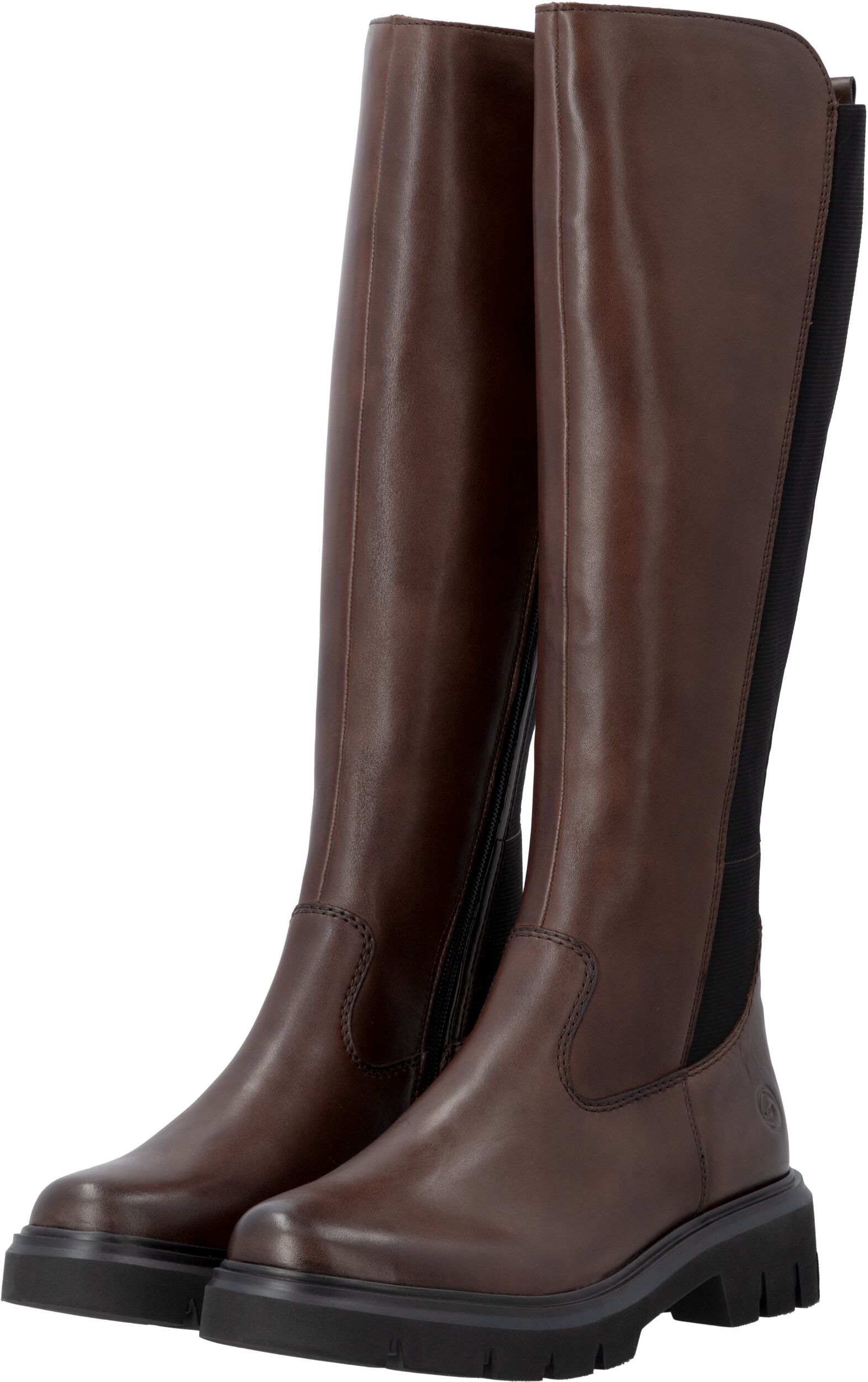 Stiefel REMONTE, Damen, Gr. 38, Textil, Normalschaft, braun (braun kombiniert), Leder, Schuhe Stiefel, Langschaftstiefel, Klassik-Stiefel, Boots mit Profilsohle