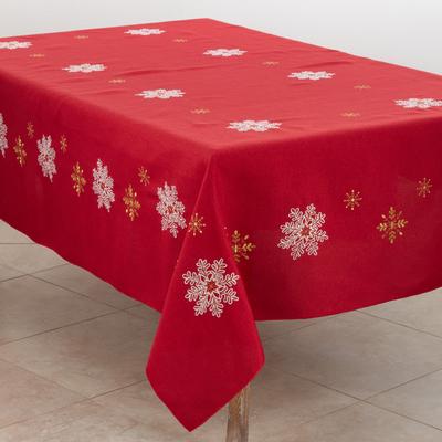 Saro Lifestyle Elegant Tablecloth With Snowflake Design