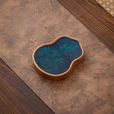 Uplift Essentials Walnut Retro Dry Brewed Tea Tray Set ruyi Ink Bamboo