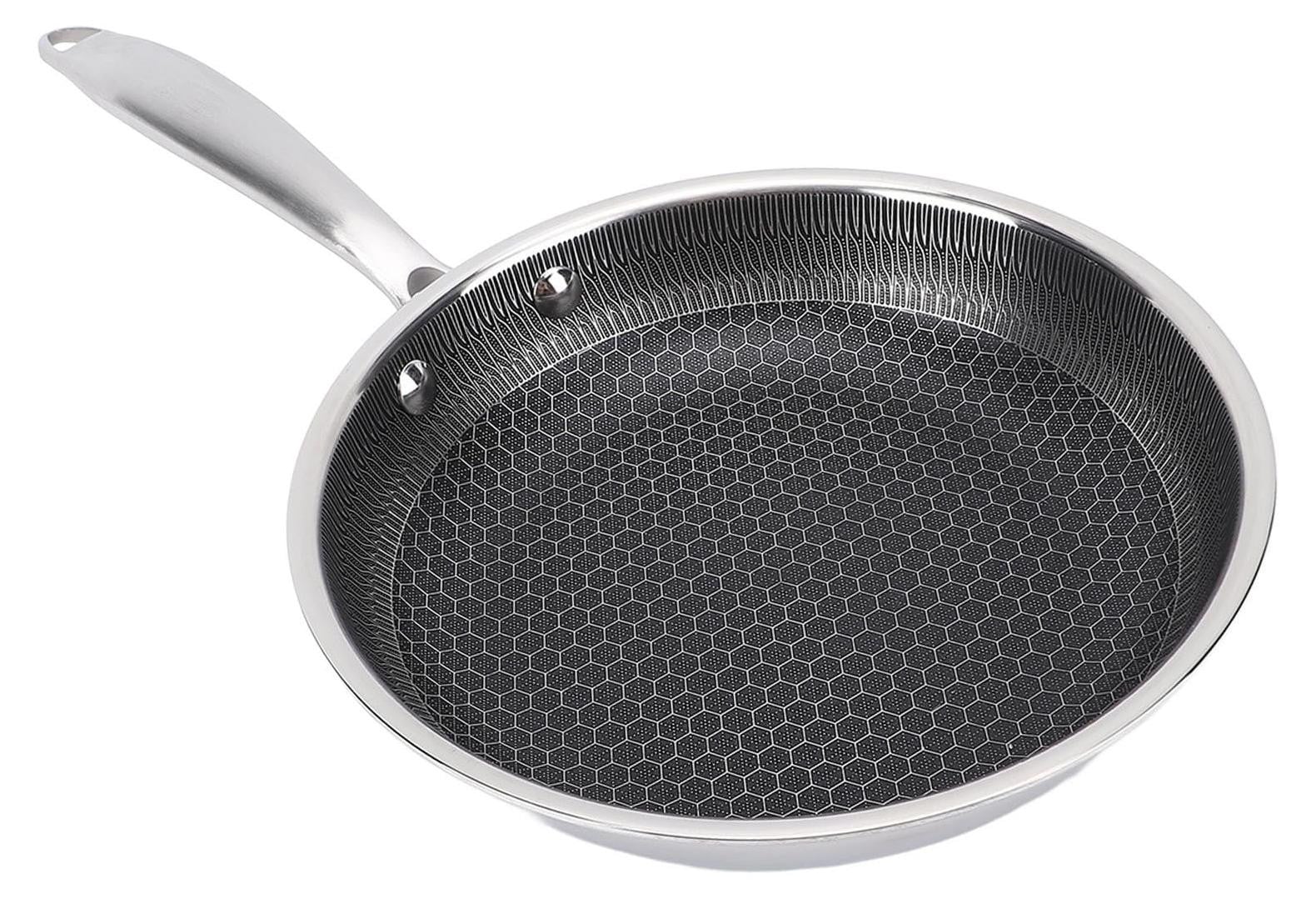 Dripio Roestvrijstalen koekenpan met antiaanbaklaag en honingraatstructuur, 30 cm
