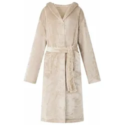 vidaXL Bademantel Hoodie Beige XXL Flanell