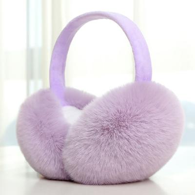 Discount Dollar Deals Fashion Plush Earmuffs Ear Warmer For Women, Collapsible Keep Warm Winter Earflaps purple