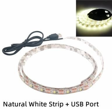 Uplift Picks Flexible USB LED Strip Lights For Brighter TV And Room Accents natural White 5 Meters