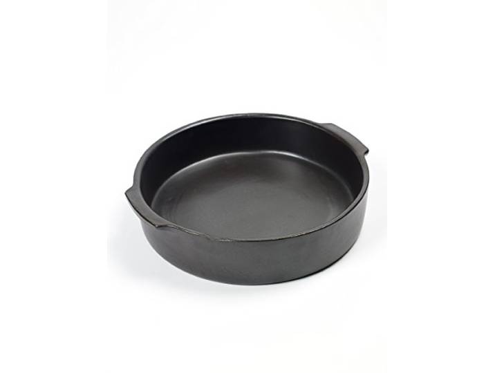 Serax plat rond à four XL plat de cuisson en céramique noire collection Pure par Pascale Naessens